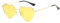 WDZAYXC Polarisierte Herz geformte Sonnenbrille für Damen Vintage Metallrahmen Nette Gläser für Party und Festival(Gold/Gelb)