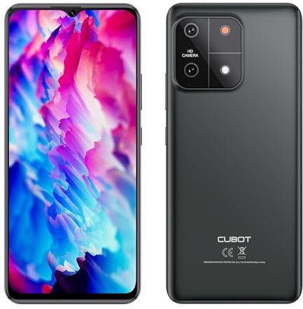 Cubot A1 – 6,5-Zoll-HD+-Smartphone, 4 GB und 128 GB, 13-MP-Kamera, 5100-mAh-Akku, Android 13, OctaCore-Prozessor, Schwarz