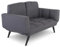 Raburg Schlafsofa, 2-Sitzer, klappbare 2-in-1-Funktion: Sofa und Gästebett, Stoff, Metallbeine Schwarz, verstellbare Armlehnen, Liegefläche: 190 cm breit x 76 cm tief, Ayla, Dunkelgrau