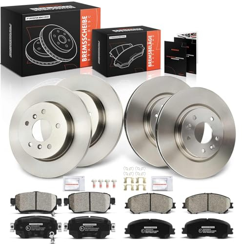 Frankberg Bremsensatz inkl. 4x Bremsscheiben + 8x Bremsbeläge Vorne Hinten | Kompatibel mit Qashqai II SUV J11 J11 1.2L-1.8L 2013-2025 Replace# D40604CA0A, D10604EA0A