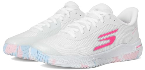 Skechers Women's Pickleball Viper Court Pro 2.0 Sneaker, White/Multi, 8.5 Medium