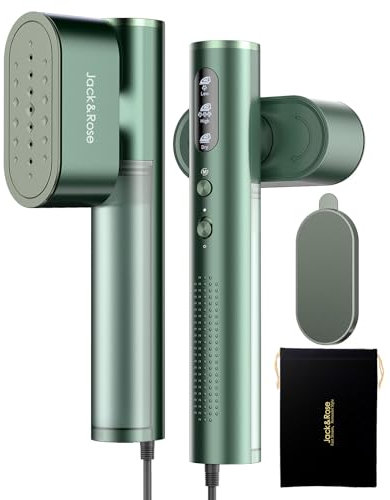 Jack & Rose Clothes Steamer,100-240V Dual Voltage Travel Steamer Clothing, 15s Fast Heat Up,Portable Handheld Steamer for Clothes,2 in 1 Garment Steamer&Iron for Global,UK& Europe Travel,Home