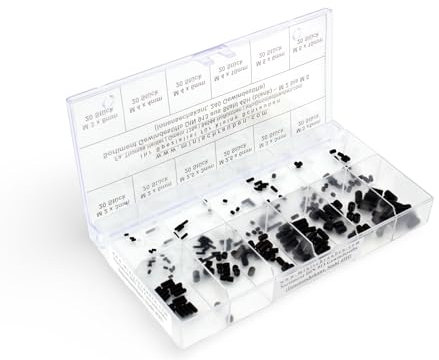 Sortiment mit Gewindestiften DIN 913 (Stahl 45H schwarz, Innensechskant, 240 Gewindestifte)