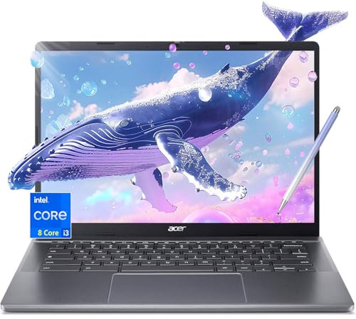 Acer Chromebook Touchscreen Laptop Stylus Pen - 8Core Intel i3-N305 - Google Chromebook 14inch - 8GB RAM - 512GB PCIe SSD - College Student School - 2024 - USB C - HDMI - Wi-Fi 6E