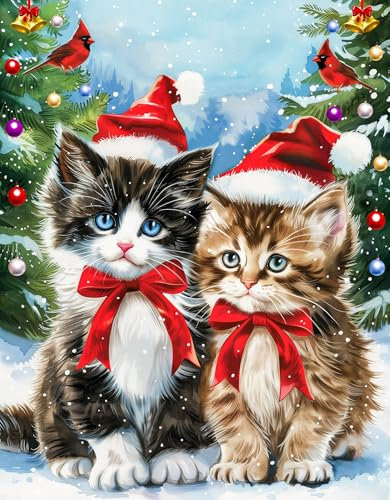 Christmas 100 Piece Puzzle for Kids-Cat Puzzle 100 Pieces Puzzles for Adults Christmas Jigsaw Puzzles 100 Pieces for Seniors, Kids Holiday