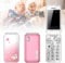Basic Cell Phone for The Elderly, Unlocked 2G Mobile Phone with Big Buttons, Backup Dumb Phone with GSM Standard, Supports Dual SIM + SD Card,No Internet,Pink