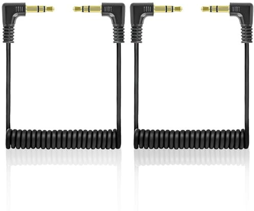 BIVOFU 2 PCS Câbles Audio de 3,5 mm, Confezione da 2 Cavi Mini, Lunghezza Regolabile Fino a 50 cm, Jack TRS Maschio a Maschio Stereo, Ideale per Autoradio, PC, Tablet e Cuffie