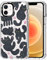 MOSNOVO Case for iPhone 12 Mini, [Buffertech 6.6ft Military-Grade Drop Protection] [Anti Peel Off Tech] Clear TPU Bumper Phone Case Cover Design - Black Furry Cat