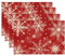 Weihnachten Platzsets 4er Set Tischsets Schneeflocken rot Platzsets abwaschbar Tischsets 30x45 cm, Tischdekoration für Weihnachten, Advent oder Weihnachtsfeier
