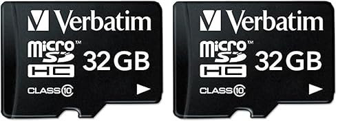 Verbatim Carte mémoire microSDHC Premium 32 Go Noire avec Adaptateur - pour Capture vidéo Full HD - résiste à l'eau & aux Chocs - Carte mémoire SD pour Appareil Photo Smartphone Tablette (Lot de 2)