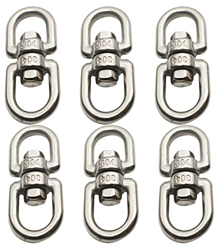 Floyutin Anello girevole M3 in acciaio inossidabile 304 a doppia estremità con gancio ad occhiello per appendere 6 pezzi