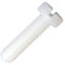 Vis à tête cylindrique DIN84 en plastique (nylon 6.6), résistantes, coupe tournevis, pour assemblage, usage industriel et domestique - M6X30 - Blanc - 100 pièces - Plastic Hardware Store