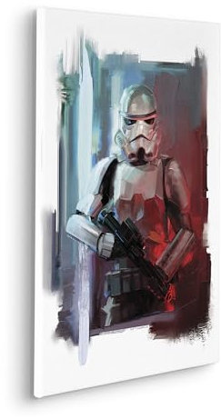 Komar Keilrahmenbild - Star Wars Stormtrooper Painting - Größe: 40 x 60 cm - Kinderzimmer, Wanddekoration, Blau,Rot