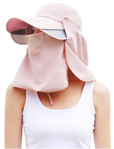lulupila Multifunktionaler Sonnenhüte für Damen UV-beständiger Damen Blackout Hut Outdoor Wanderhut mit Gesichts- und Nackenschutz