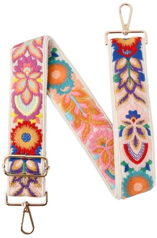 Disnace Verstellbar Taschengurt Breit, Schultergurt für Damenhandtaschen, Geflecht Umhängegurt Multifarben Boho, Ersatz-Gurte für Crossbody Bags, 5cm Breit, Universell Geeignet für 75-135cm