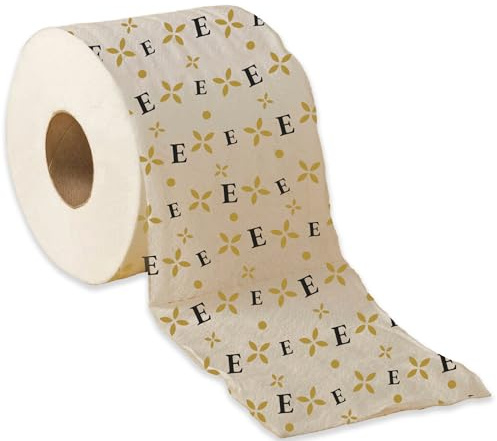 Toilettenpapierrolle mit Initialen und Band mit lustigen Witzen – Geschenkidee lustiger Scherz, lustiges Gadget Buchstabe E