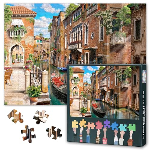 TISHIRON Jigsaw Puzzles for Adults 1000 Venice, Italy City Scenery