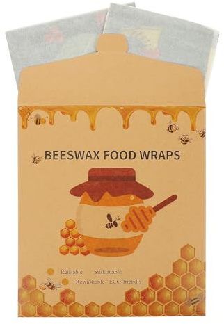 Homoyoyo 3stücke Bienenwachstücher Wiederverwendbare Lebensmittelverpackungen Nachhaltige Bienenwachstuch-Folien für Frische