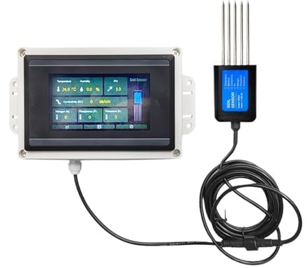 SMTYXS Bodenfeuchte Temperatur Luftfeuchtigkeit EC PH NPK Sensor 7 In 1 Rapid Soil Tester Meter Einfache Bedienung