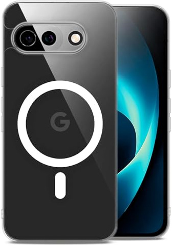ONEFLOW Nova Case für Google Pixel 9a Hülle mit Kameraschutz Transparent, kompatibel mit MagSafe, Handyhülle Durchsichtig Back Cover, Magnetring für induktives Laden