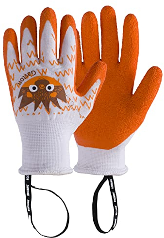 ROSTAING Kinder-Gartenhandschuhe GASTON – Paar Garten- und Heimwerkerhandschuhe – Anti-Schnitt-Handschuhe – für kleine und empfindliche Hände und die Sicherheit Ihrer Kinder, Orange, 6–8 Jahre