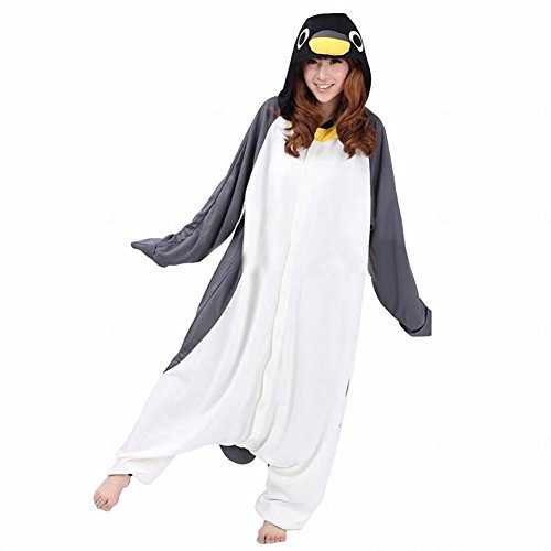 dressfan Animal Manchot Onesie Pyjamas Combinaison Gris Cosplay Vêtements De Noël Halloween Pyjamas pour Femme&Homme,S