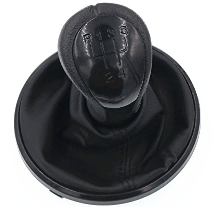 HZTWFC 5-Gang-Auto-Schaltknauf aus Leder mit schwarzem Leder für Skoda Fabia 2 MK2 2007-2010 - Roomster 2006-2010