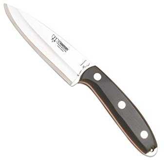 Cudeman Escandinavo 123-M César Bozal Messer 12c27 Klinge aus rostfreiem Stahl, 11 cm, 11,5 cm schwarzer Micarta-Griff für Jagd, Überleben und Bushcraft + Flaschenhalter