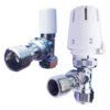 Primaflow Angled Thermostatic Radiator - 15mm x 1/2 Radiator Valve and Lockshield Pack