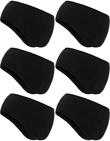 BBTO 6 Pcs Ear Warmer Headbands Winter Ear Muffs Running Sport Full Cover Headbands for Men Women Ski Running Cycling Outdoor(Black)