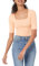 Amazon Essentials Women's Slim-Fit Half Sleeve Square Neck T-Shirt, Coral Orange, L