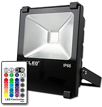 LED Fluter 10W, RGB, IP66, inkl. Funk-Fernbedienung, drehbar und schwenkbar