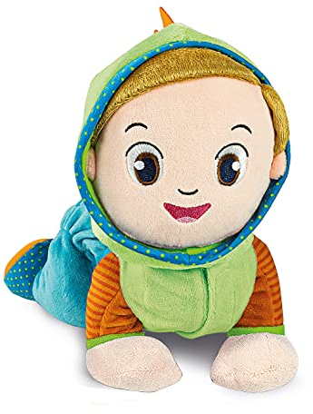 Clementoni- Edo Gattona e Sing, Peluche parlante interattivo, Canzoni e Canzoni per Bambini - Gioco per Bambini dai 6 Mesi in su, Gattonare e Muovere i Primi Passi, Multicolore, Centro per Gattonare
