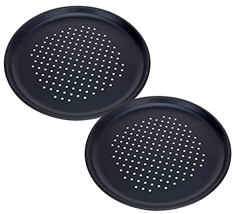 2 Large Pizza Tray Non-Stick Baking Pan 13'' Carbon Steel Fridge Dishwasher Safe