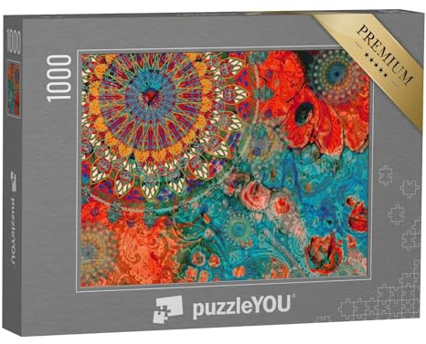 puzzleYOU: Puzzle 1000 Teile „Mandala-Vintage-Kunst in altem indischen und vedischen Design“ – aus der Puzzle-Kollektion Mandalas