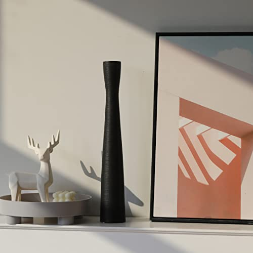 Cutfouwe Keramik Vase Schwarz Matt 40 cm Hoch,Vase Schmal,Modern Deko Vase für Pampasgras,Bodenvase für Dekozweige,Trockenblumen Blumenvase,Nordic Minimalismus Vasen für Flur,Wohnzimmer,Fireplace