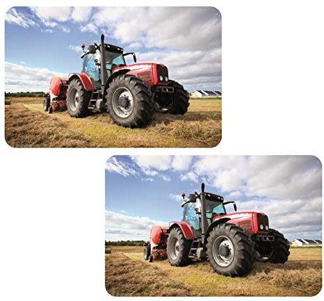 2 Stück Trecker Traktor Tischunterlage Platzdeckchen Malunterlage Knetunterlage Eßunterlage Tischset (Mehrfarbig Set Nr. 1)