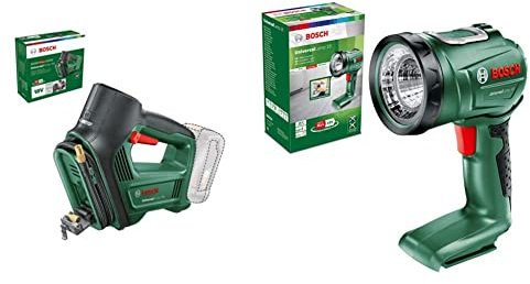 Pompe à air Bosch - UniversalPump 18V (sans batterie, système 18V, 150 PSI, 10,3 bars, emballage en carton) & Lampe sans Fil UniversalLamp 18 (sans Batterie, Système 18V, sous Carton)
