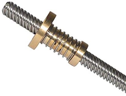 RELAND SUN T8 Schraube Kupfermutter 2 mm Abstand und Rückschlagmutter trapezförmig Edelstahl Schraube Kabel 8 mm (100 mm mit Mutter)
