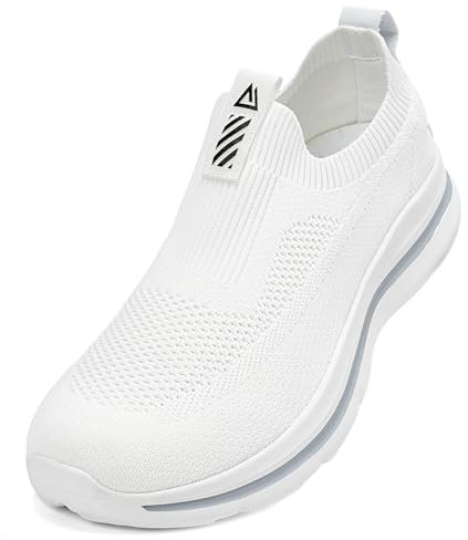 ODCKOI Herren Slip on Sneakers Mesh Atmungsaktiv Laufschuhe Bequem Turnschuhe Outdoor Fitness Sportschuhe Leichtgewichts Straßenlaufschuhe-BAISE-42