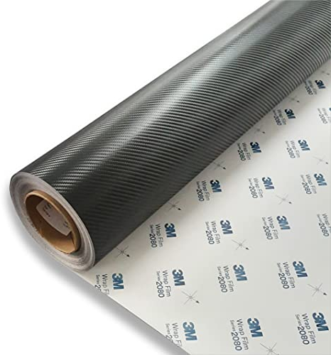FOLIESTA 55€/m² 3M Carbon Schwarz Autofolie Carwrapping 2080 CFS12 3D verformbar Luftkanäle Blasenfrei (152cm x 25cm)