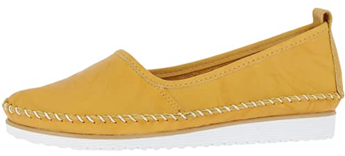 Andrea Conti Damen Slipper Leder zeitlos sportlich mit Keilabsatz 0021713