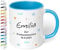 Tasse zur 1. heiligen Kommunion mit Namen und Datum personalisiert „Zur Erstkommunion“ – Kindertasse für Mädchen & Jungen - Kommunions-Geschenke Geschenkideen (Hellblau)