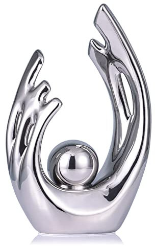 LCCCK 24.1 cm hoch, silberfarbene Dekoration, Akzente Mitte des Jahrhunderts, moderner silberner Couchtisch, Tafelaufsatz, Dekoration, luxuriöse silberfarbene Wanddekoration, TV-Ständer-Dekorationen