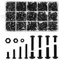 Frevoitna 500 Pièces Vis et écrous et rondelles Noire Tête Hexagonale Assortiment Kit, Boulons ronde tete plate, Boulon d'assemblage Six Pans, mécaniques Acier, M3 M4 M5