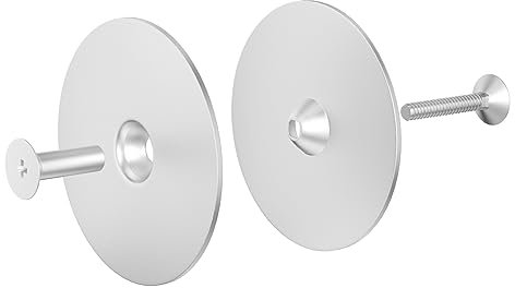Steel Door Hole Cover Plate,2-5/8 Diameter Round Deadbolt Cover Plate,Door Knob Hole Cover Plate,Door Lock Hole Filler Plate-(Stainless Steel) (1 Pack)