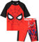 Marvel Spiderman Badeanzug Kinder, Zweiteiliger Schwimmanzug mit Oberteil & Badehose Jungen (3-4 Jahre, Rot/Schwarz)