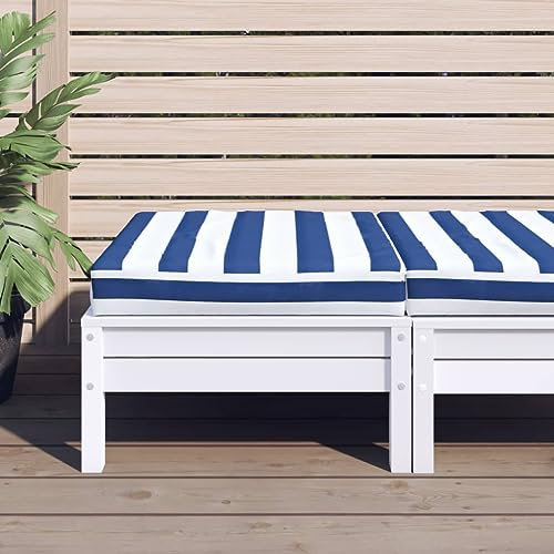 INLIFE Palettenkissen Blau & Weiß Gestreift 60x60x8 cm Oxford-Gewebe,1,2 KG,361804