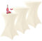 3er-Set Stretch Stehtisch Husse für Bistrotisch Hell Beige Ø 80-85 cm Spandex Stretch Tischdecke, Verstärkung im Fußbereich Für Hochzeit Geburtstagsfeier Bankett und Bistrotische(80×110cm,Elfenbein)