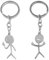 VZUHSW 2er Set lustiger Skelett-Smiley mit Gebärdensprache als Schlüsselanhänger - Medium Stickman, niedliche Trend-Taschenanhänger& Auto-Schlüsselanhänger, perfektes Geschenkpaar